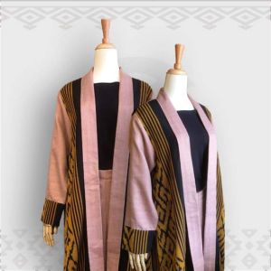 Minea outer tenun kombinasi katun linen Nisyah