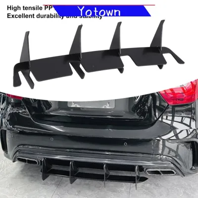 Yotown Jelquix Cản sau Cánh lướt gió Chất liệu PP màu đen bóng Thiết kế vây cho A Class W176 AMG 2013 đến 2018 với tính năng khí động học nâng cao Lý tưởng cho xe hơi