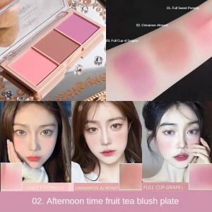 Lorzi HISYI Three-color Blush Palette Lightweight Natural Nude Makeup Multi-functional Eyeshadow Brightening Low Saturated High-gloss Rouge