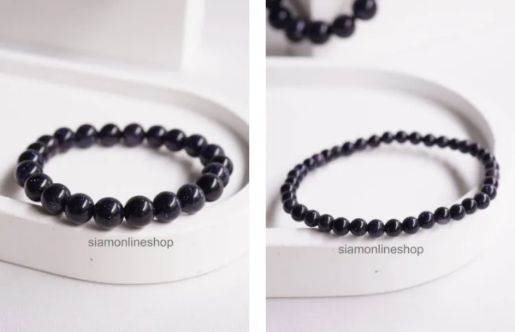 SILVER SANDSTONE หินทรายเงิน หินมงคล เลือกขนาดเม็ดหินได้ (4-20 มม.) หินแห่งความเจริญรุ่งเรือง สร้อยข้อมือหินแท้
