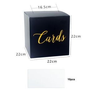 BOWENDA White Black Wedding Card Box Blessing Cardboard Voting Card Box Storage Box Elegant Gift Card Box Party Wedding Decorations