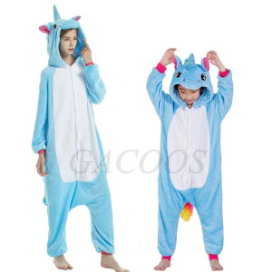 Kids Kigurumi Unicorn Pajamas Wolf Children Baby Animal Overalls Jumpsuit Onesie Sleepwear Girl Cosplay Pyjama Costume