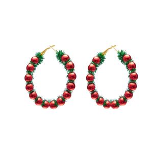GOXBERK 1Pair Christmas Tree Christmas Earrings Bell Bowknot Xmas Dangle Earrings Aesthetic Star Wreath Earrings Women