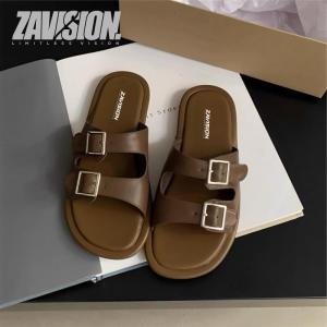 ZAVISION sandal kasual wanita model terbaru sendal karet anti slip sandal cewek spons shoes empuk dan tidak licin sendal cewek flatbed platform