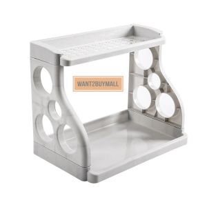 🇲🇾 2 Layer Kitchen Spice Rack Seasoning Condiment Rack Multifunction Compact Storage Organizer Rak Dapur 2 Tingkat 厨房置物架 DIY RACK KITCHEN