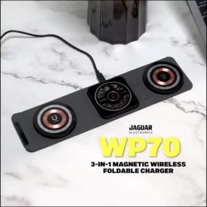 Jaguar Electronics WP70 3 in 1 15W Magnetic Wireless FoldableCharger  Charging Pad for Multple