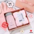 VTOM Birthday Box Pink Color Wedding Gift Towel Glass Bottle Headband Set With Gift Bag | Suprise Hadiah Kahwin / Hari Jadi. 