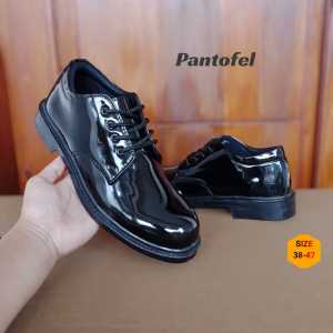 Sepatu PDH Pria Pantofel Formal Loafer Hitam Kilap Dan Dop 4 Inci