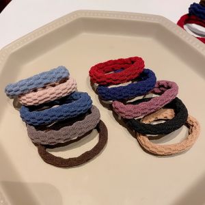 Fashion Women Girls Silky Satin Hair Scrunchies Solid Stretch Elastic Thick Hair Ties Simple Elegant Rubber Band Ponytail Hair Bands
