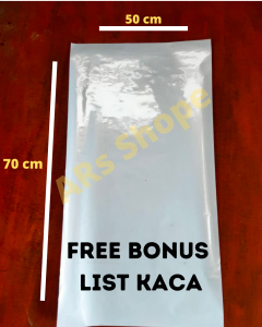 Sticker Background Aquarium 70x50 cm Putih glosy FREE LIST & Packing kardus