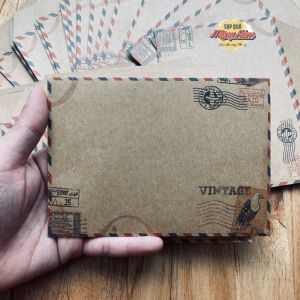 [Bì thư] Bao thư giấy kraft phong cách vintage hình ảnh nghệ thuật & sáng tạo. Đa công dụng size A6 tiện dụng.