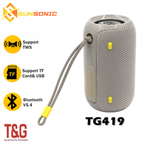 T&G TG419 TWS Mini Handle Portable Bluetooth V5.4 Speaker Waterproof 10W Extra Bass with TF Card USB AUX In & FM Radio