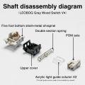 Leobog gỗ màu xám trục V4 hot swappable trục tuyến tính cơ thể 5-Pin Bàn Phím Cơ Phụ kiện tự làm 100 cái. 