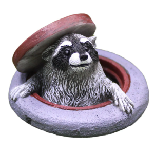 Funny Manhole Cover Raccoons Miniature Sculpture Decorative Resins Figurine Ornament for Home Garden Landscape Decors