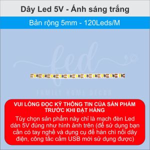 Dây LED Tự Dán 5V – Ánh Sáng Trắng/Vàng/Trung Tính/3 Màu – Bản 5mm 8mm Làm Đèn Handmade DIY (Mạch Chưa Hàn Đầu Dây)