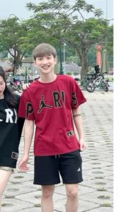 Áo Thun Nam Nữ Hình Người Đánh Bóng chất cotton khô dày dặn