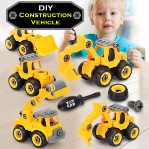 DIY Assembly Vehicle Toy Childrens Car toy Engineering Excavator Bulldozer Disassembly Screwdriver Set