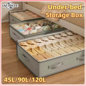JACIRCLE 40L/90L/120L Large Capacity Under Bed Storage Bag Transparent Foldable Dustproof Clothing Organizer Bag