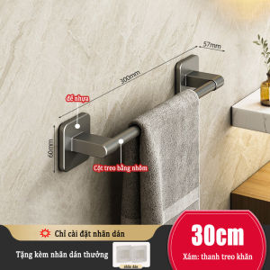 YissTiee Dán miếng dán thanh treo khăn phòng tắm không cần đục lỗ kim loại nhôm chống thấm nước không rỉ sét khả năng chịu tải mạnh