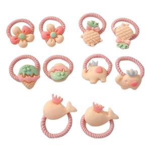 10pcs phim hoạt hình đáng yêu đàn hồi dây buộc tóc thiết lập cho bé gái và trẻ mới biết đi với hoa đầy màu sắc hoặc thiết kế