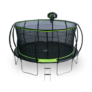 Smartplayonly แทรมโพลีนที่กระโดด ซุปเปอร์พรีเมียม 8 ฟุต(2.40 เมตร)โครงสร้างแข็งแรง ปลอดภัยมีรั้วตาข่ายกันตก ออกแบบจากนิวซีแลนด์ แถมฟรีแป้นบาส