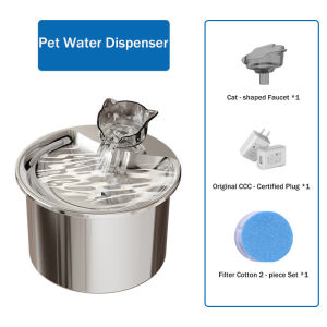 Smart Fully Automatic Pets Water Drinking Dispenser Fountain Dog Cat Pet Mute Drink Feeder Stainless Steel Drinker