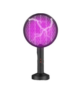 2-In-1 Mosquito Swatter / Mosquito Racket Rechargeable Safety Wire Mash Net Size: 38.5cm UV Mosquito Attractant Adjustable Settings Battery Indicator Light