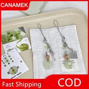 【CANAMEK】 Ngọt Ngào Giáng Sinh Cây Trôi Chai Bốn Lá Cỏ Ba Lá Mặt Dây Chuyền Điện Thoại Dây Đeo Keychain Tinh Tế Ba Lô Trang Trí Phụ Kiện Quà Tặng