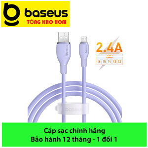 Cáp sạc nhanh truyền dữ liệu cho Ai-phôn Ba-se-us Pudding Series Fast Charging Cable USB to Lai-nin 2.4A