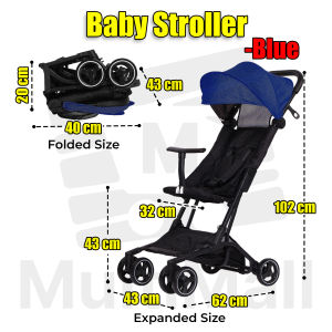 Baby Stroller with Foldable Canopy Blue Travel Stroller with Adjustable Backrest Brake and Storage Basket Lightweight Self-Folding Infant Stroller for Newborns to 3 Years Old