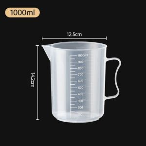NOCASE Plastic Graduated Measuring Cup Large Capacity Clear Laboratory Beaker with Handle with Lid Transparent Mixing Cup Kitchen Baking