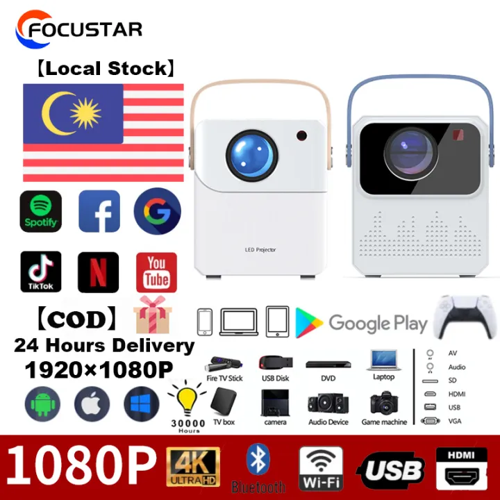 【Local Stock】Smart CY300 Projector 5G WIFI Android 4K1080P System IOS Mini Portable Projector With WiFi And Bluetooth Outdoor Movie Display Support Compatible