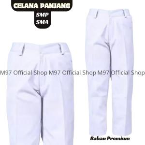 Seragam Sekolah Celana Panjang SMP SMA SMK Laki Laki Premium Warna Abu Biru Putih Coklat Hitam