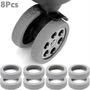 8pcs /Set Travel Luggage Wheels Cover Thickened Silicone Wheel Protecter Wear Resistant Suitcase Caster Sleeves