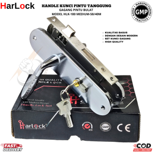 Set Kunci Pintu HarLock Digital 3-Way Tanggung Gagang Bulat Tahan Air Ukuran S/40mm