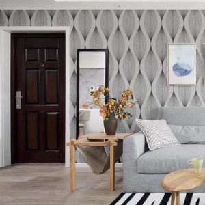 Wallpaper Dinding Ukuran 45 cm x 10 meter Motif Segitiga Polka Gelombang