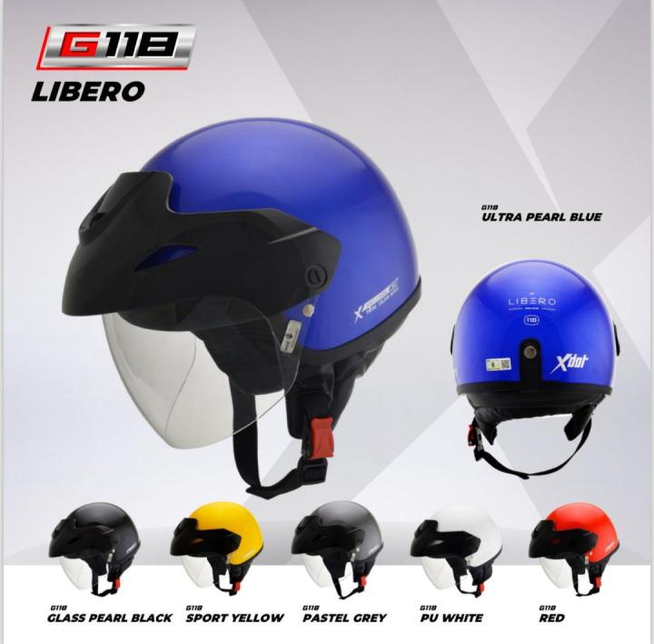 (New 2024) X-Dot G118 Libero Plain Helmet Motorcycle Half Cut Helmet 1/ ...