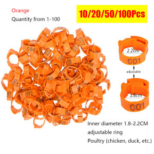 50/100Pcs Chicken leg ring Adjustable leg band ng manok Numbered Poultry feet tag for gamefowl chicken duck birds