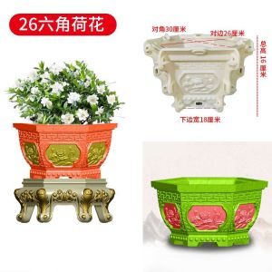 Chậu Hoa Hình Lục Giác Bát Giác Khuôn Chậu Bê Tông Xi Măng Tự Chế Đúc Tại Chỗ Dày Mới Đồ Mài Cây Cảnh Gia Dụng Bằng Nhựa