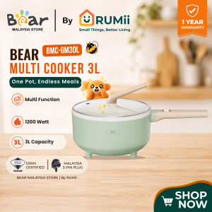 Bear Electric Multi Cooker Non Stick 1200W Knob Control 3.0L (BMC-GM30L)