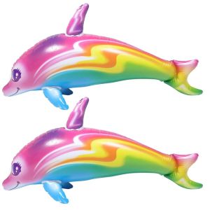 JUVIAAL Classic Toys Colorful Inflatable Dolphin Dolphin Balloons PVC Material Inflatable Dolphin Toy Wedding Decor PVC PVC Dolphin Toys School Activities