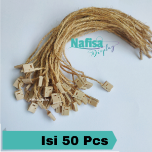 Tali Hang Tag Bahan Rami 100 Pcs Panjang 18 Cm Untuk Label Nafisa Display TLHTRM