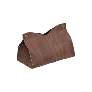 BEBA Modern Style PU Tissue Box Decorative Waterproof Wood  Tissue Container Facial Paper Holder Stable Car Tissue Holder Office Use