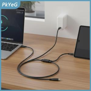 PkYeG Usb C Cáp Splitter Loại C 1 đến 2 cáp mở rộng dây cho PC điện thoại máy tính bảng 15W 3A Power Adapter dây sạc chuyển đổi dòng