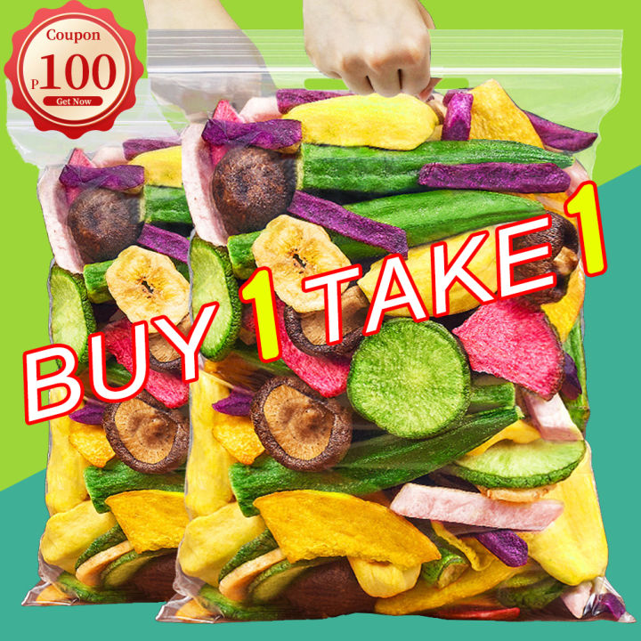 【Buy 1 Take 1】14In1 Dried Mixed Fruits And Vegetable Chips Snacks