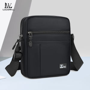 LouisWill กระเป๋าผ้ากันน้ำ Oxford กระเป๋าสะพายไหล่ของผู้ชายกระเป๋าธุรกิจกระเป๋าหิ้วกระเป๋าเดินทางกระเป๋าโทรศัพท์กระเป๋าสะพายข้างความจุขนาดใหญ่กระเป๋าลำลองน้ำหนักเบากระเป๋าถนนกีฬาสันทนาการ