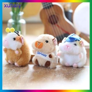 xuhaiy พวงกุญแจของเล่นตุ๊กตารูปหนูแฮมสเตอร์การ์ตูนน่ารักพวงกุญแจตุ๊กตาสัตว์พวงกุญแจรถกระเป๋าจี้กระเป๋าเป้สะพายหลังของตกแต่งของขวัญ
