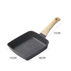 Square Household Pan Non-stick Pan Medical Stone Frying Pan Suitable for Breakfast for Frying Food Multi-functional Kitchen Pot and Easy to Clean Pan
