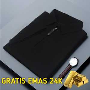 Kaos Polo Shirt Pria Kaos kerah lengan pendek zipper