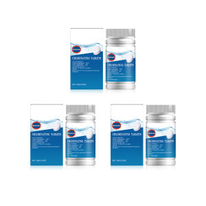 OUHOE แท็บเล็ตคลอรีน Chlorinating Tablets คอรีนใส่น้ำสระ ครอรีนผงใส่น้ำ คลอลีนน้ำอาบ อุปกรณ์ทำความสะอาดสระน้ำ คลอรีนเม็ด คลอรีนสระน้ำ คลอรีนก้อน อุปกรณ์สำหรับสระน้ำ การทำความสะอาดและฆ่าเชื้อสระว่ายน้ำ 100pcs